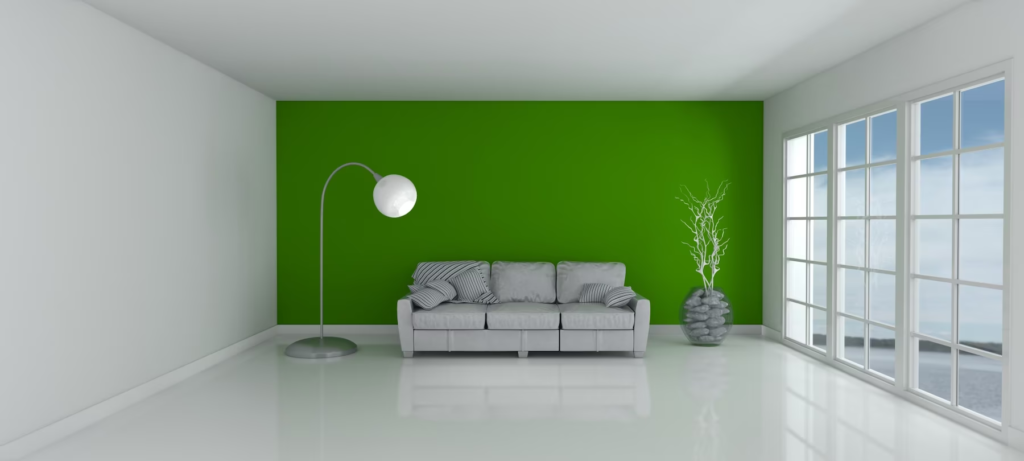  Green and White living room