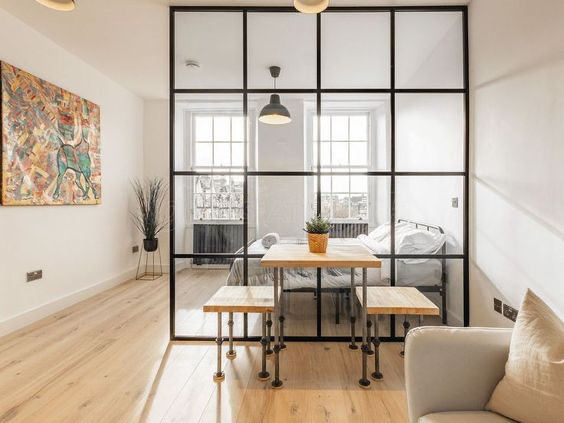 Glass Partition in living room