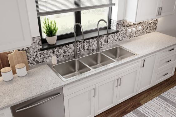 Triple Bowl kitchen Sinks