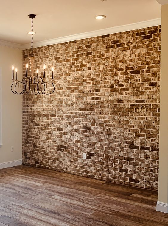 accent wall exposed brick