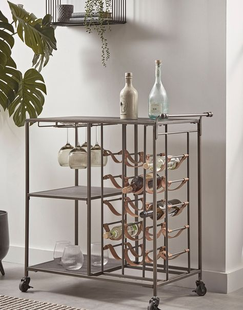 Kitchen Trolley with Wine Rack