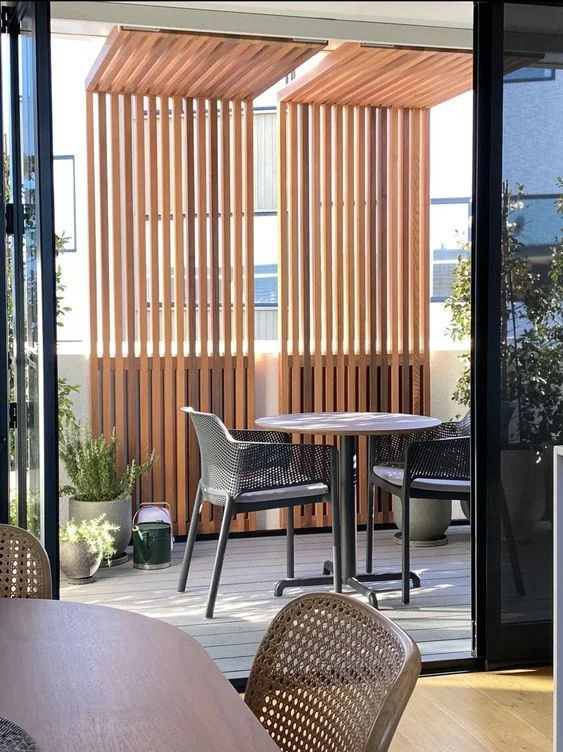 Wooden Slats in balcony