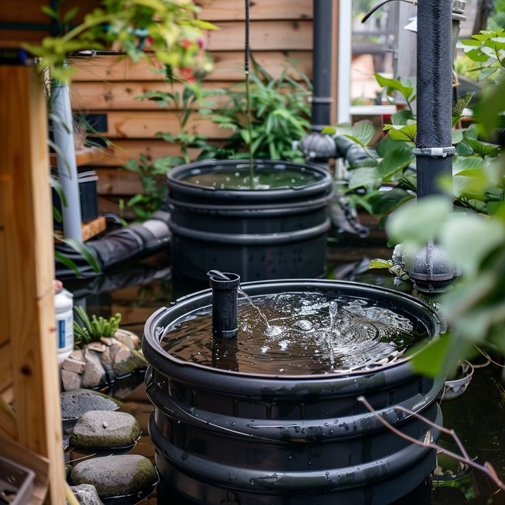 greywater system in backyard