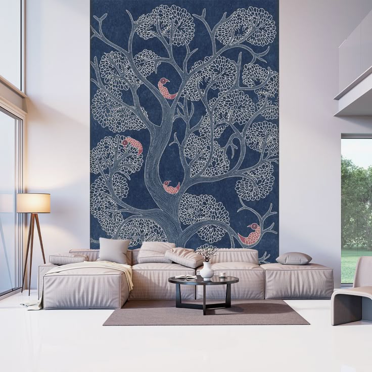 Gond Painting wallpaper to represent indian maximalist decor